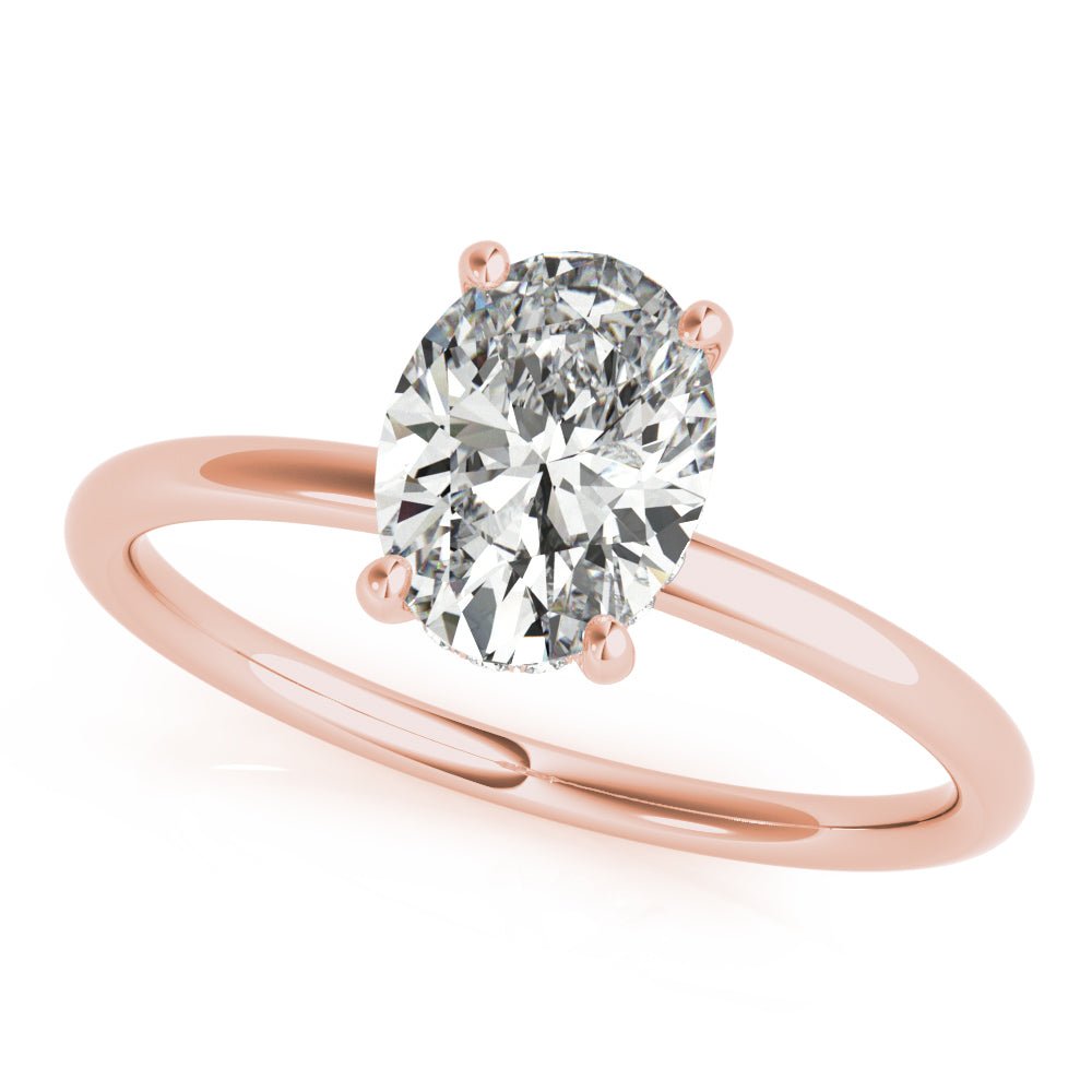 LUX-51157-E Oval Cut Hidden Halo Solitaire Engagement Ring Luxury Diamonds