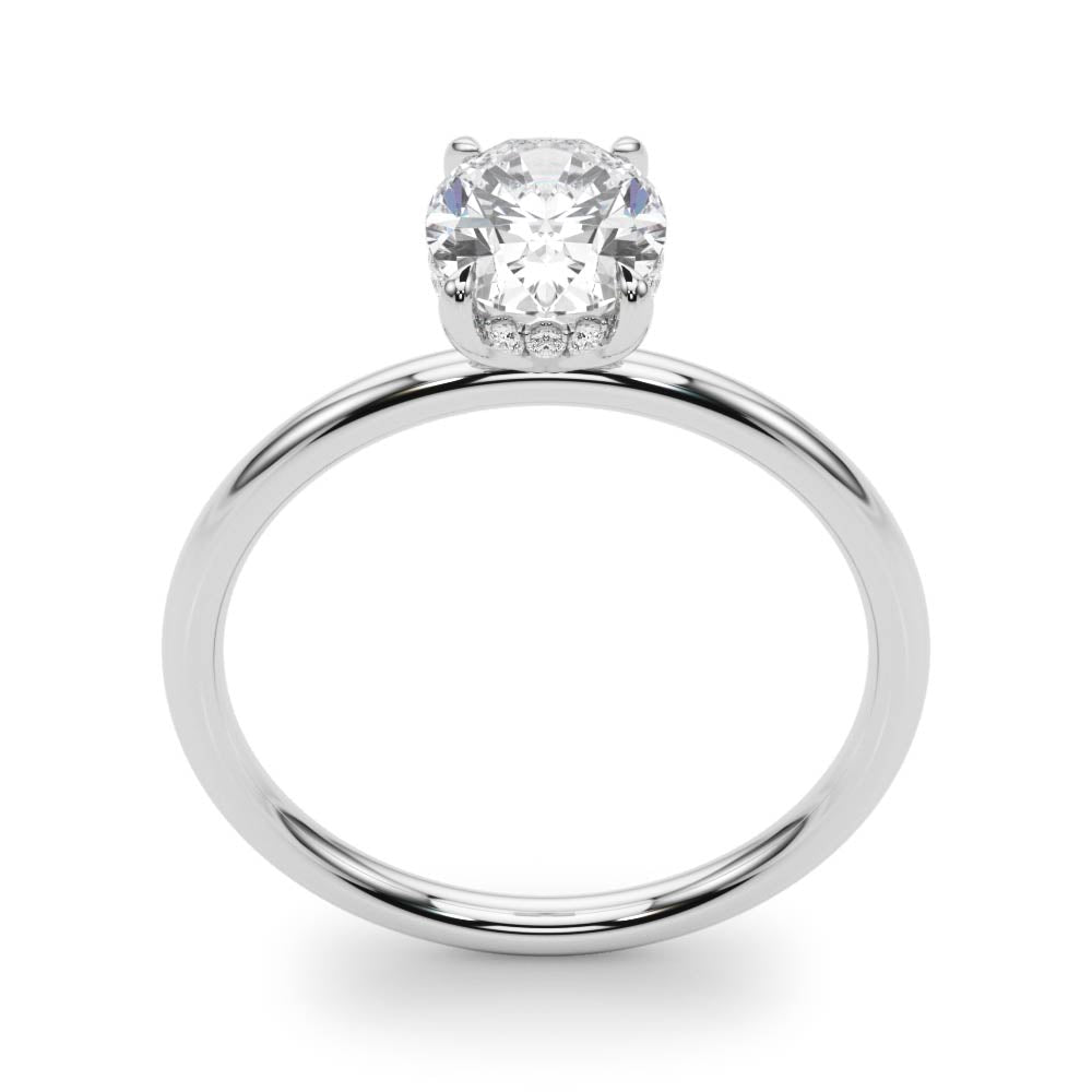LUX-51157-E Oval Cut Hidden Halo Solitaire Engagement Ring Luxury Diamonds