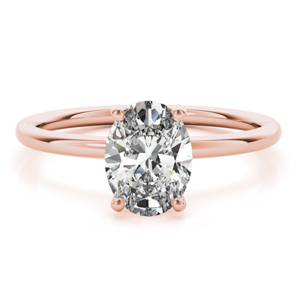 LUX-51157-E Oval Cut Hidden Halo Solitaire Engagement Ring Luxury Diamonds