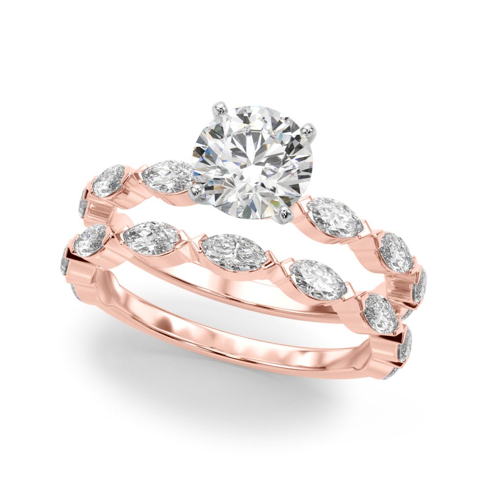 LUX-51216-E Marquise Cut Floating Diamond Engagement Ring