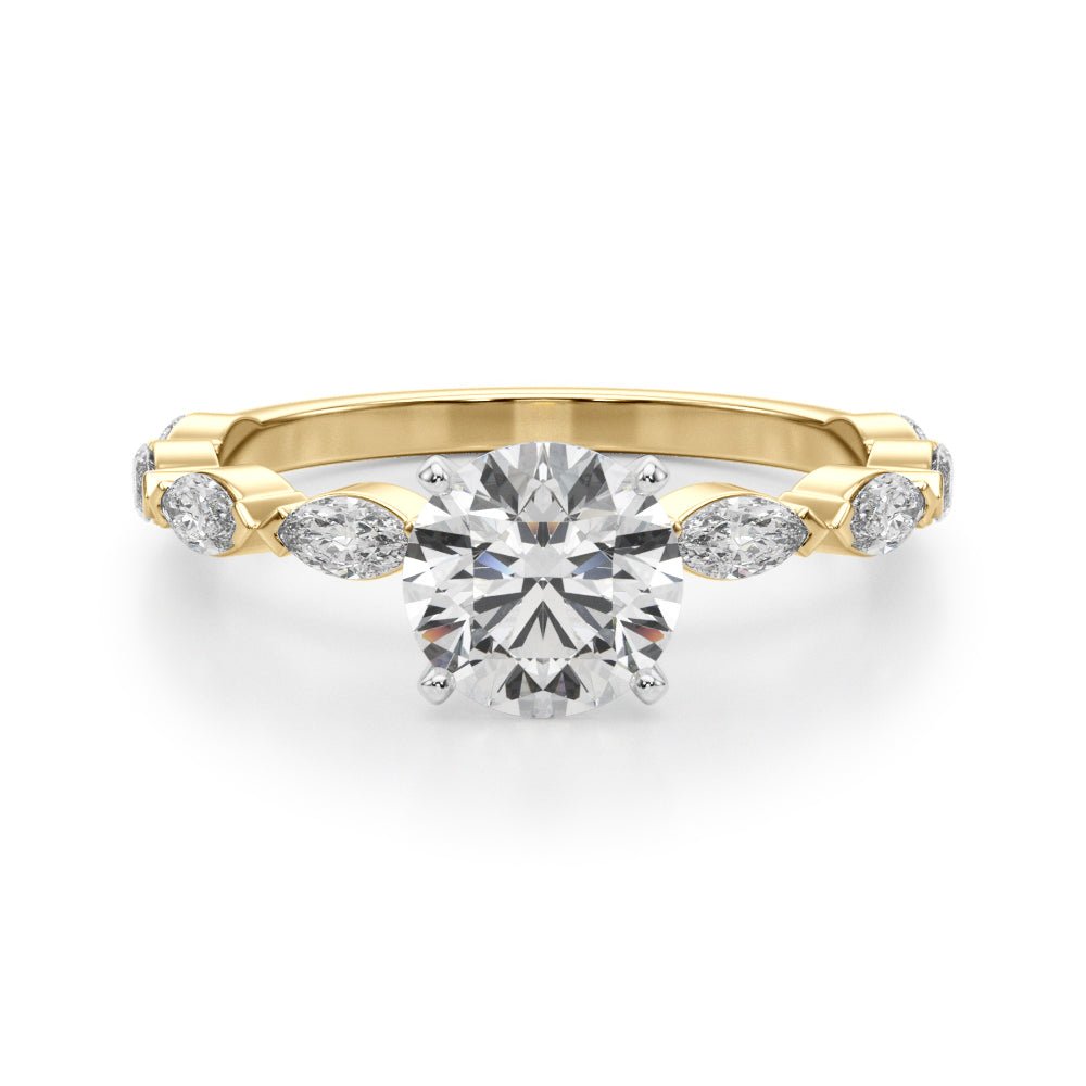 LUX-51216-E Marquise Cut Floating Diamond Engagement Ring