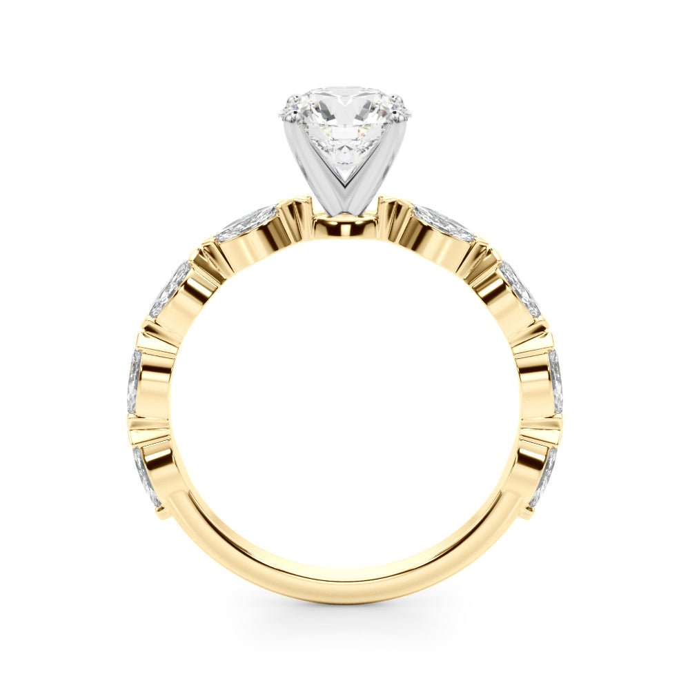 LUX-51216-E Marquise Cut Floating Diamond Engagement Ring