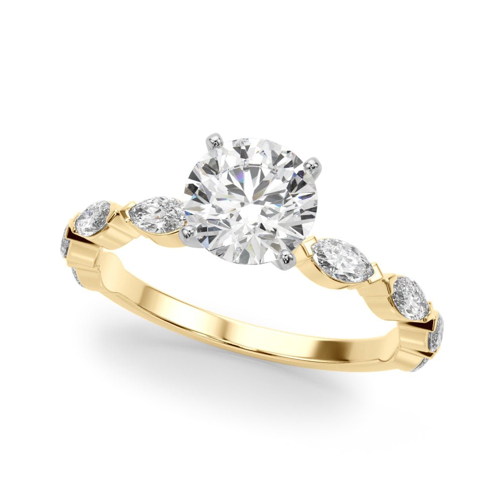 LUX-51216-E Marquise Cut Floating Diamond Engagement Ring