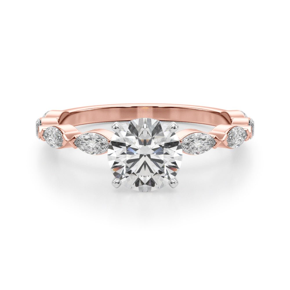 LUX-51216-E Marquise Cut Floating Diamond Engagement Ring