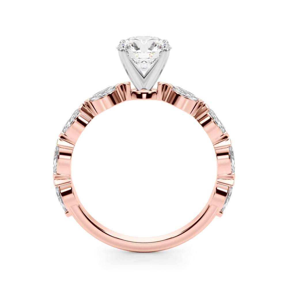 LUX-51216-E Marquise Cut Floating Diamond Engagement Ring