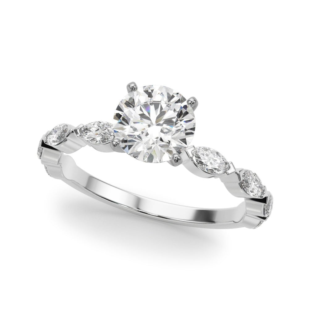 LUX-51216-E Marquise Cut Floating Diamond Engagement Ring