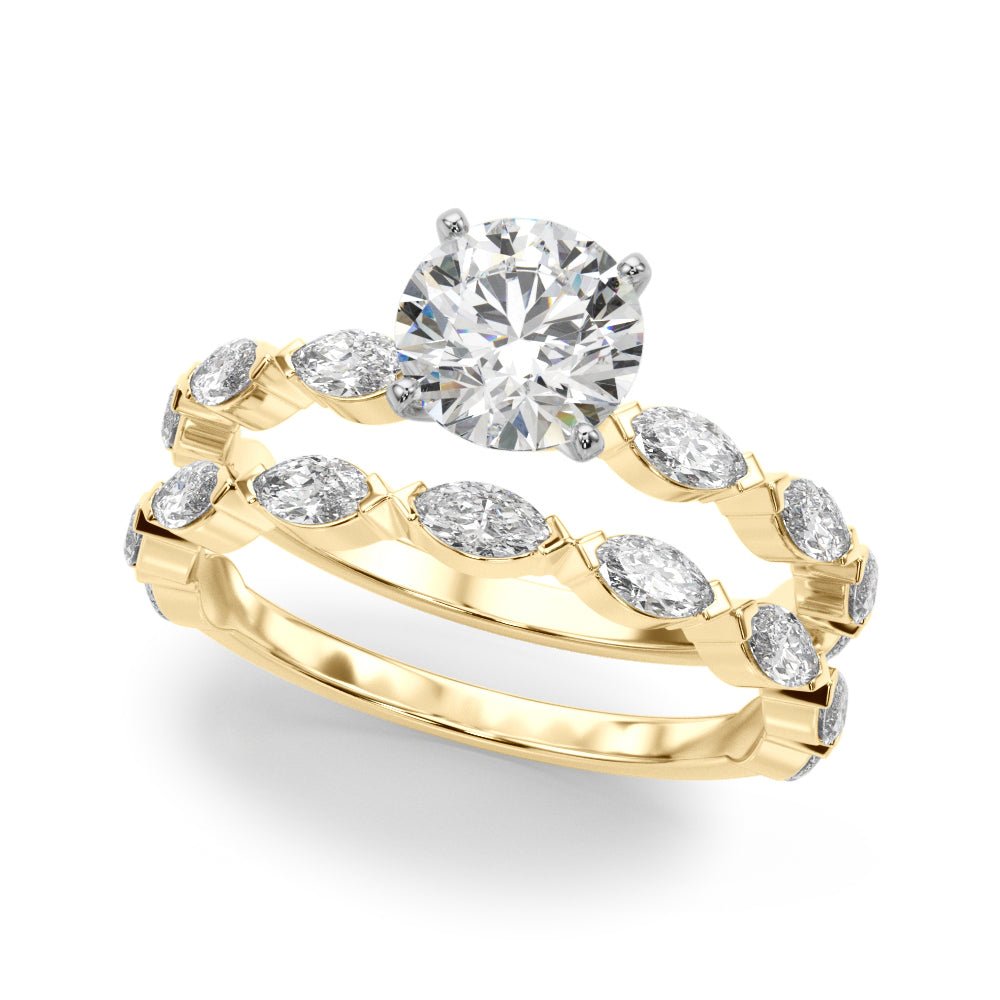 LUX-51216-E Marquise Cut Floating Diamond Engagement Ring