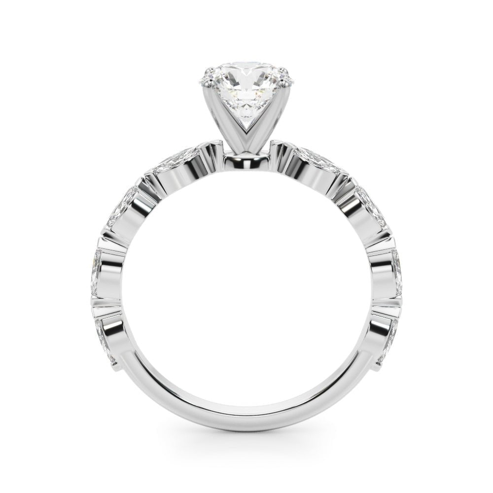 LUX-51216-E Marquise Cut Floating Diamond Engagement Ring
