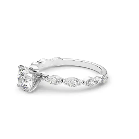 LUX-51216-E Marquise Cut Floating Diamond Engagement Ring