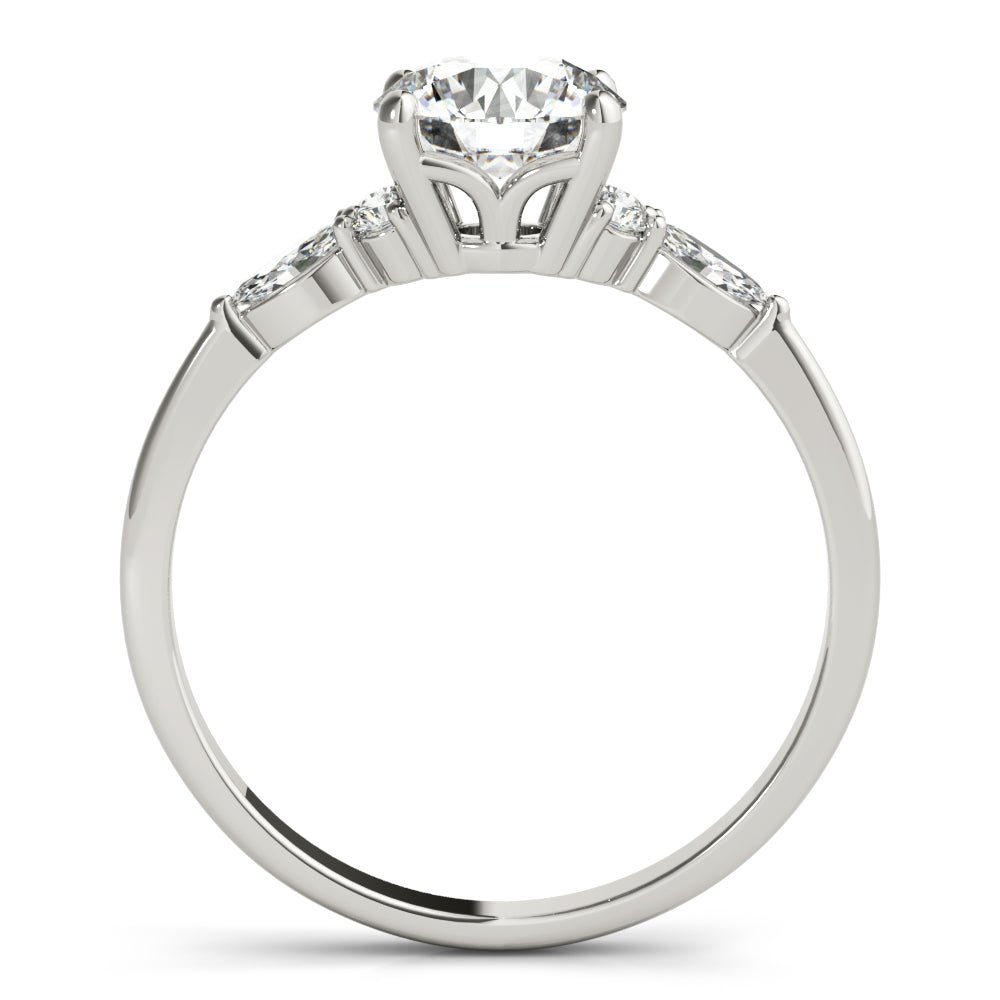 LUX-85134 Round Brilliant Cut With Side Marquise And Round Diamonds Engagment Ring Luxury Diamonds