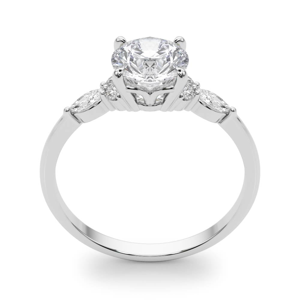 LUX-85134 Round Brilliant Cut With Side Marquise And Round Diamonds Engagment Ring Luxury Diamonds