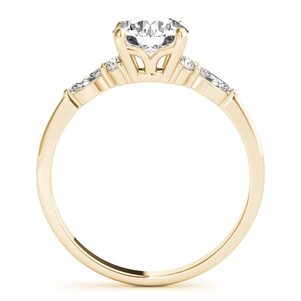 LUX-85134 Round Brilliant Cut With Side Marquise And Round Diamonds Engagment Ring Luxury Diamonds