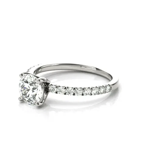 LUX-85158-1 Pave Diamond Engagement Ring