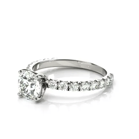 LUX-85159-1 Pave Diamond Engagement Ring