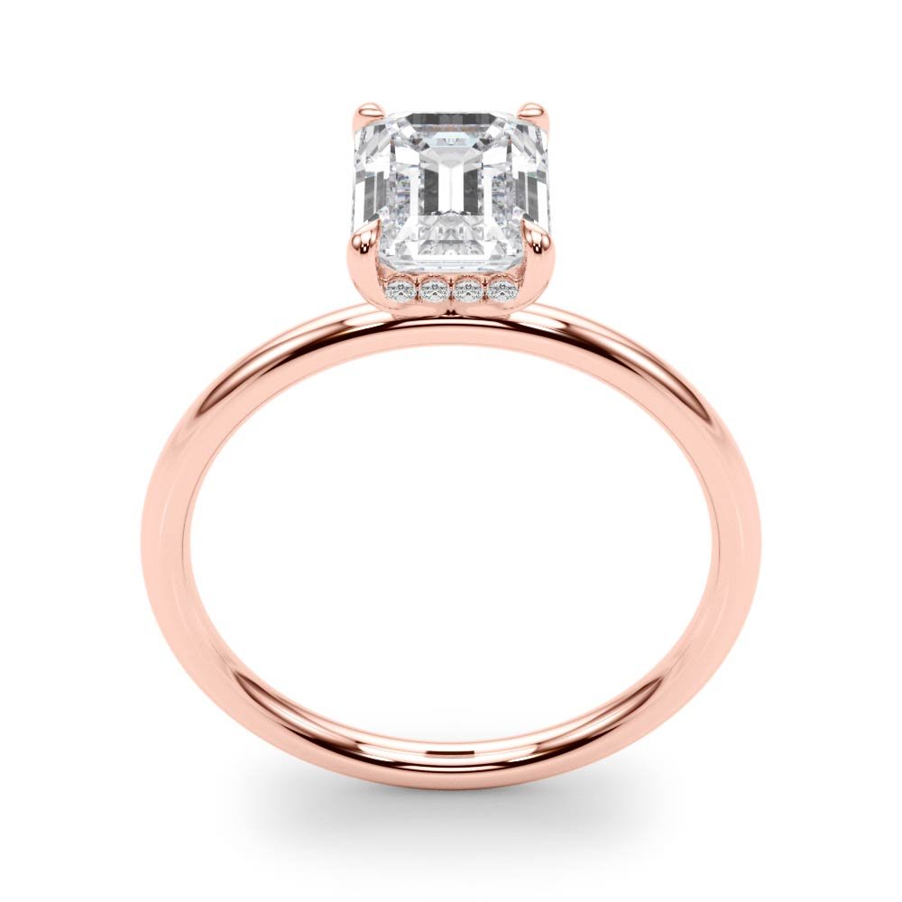 LUX-51156-E Emerald Cut Hidden Halo Solitaire Engagement Ring Luxury Diamonds