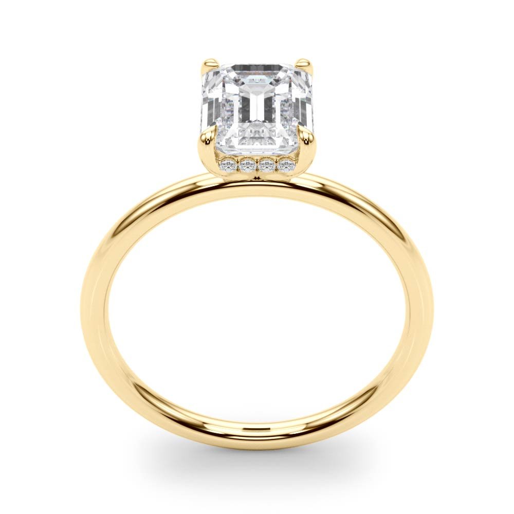 LUX-51156-E Emerald Cut Hidden Halo Solitaire Engagement Ring Luxury Diamonds