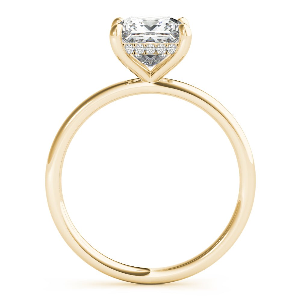 LUX-51158-E Princess Cut Hidden Halo Solitaire Engagement Ring