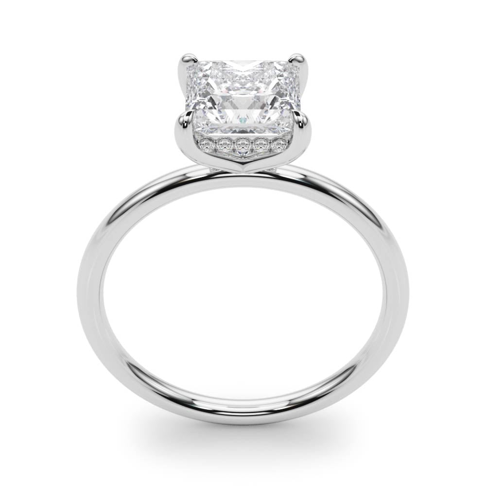 LUX-51158-E Princess Cut Hidden Halo Solitaire Engagement Ring