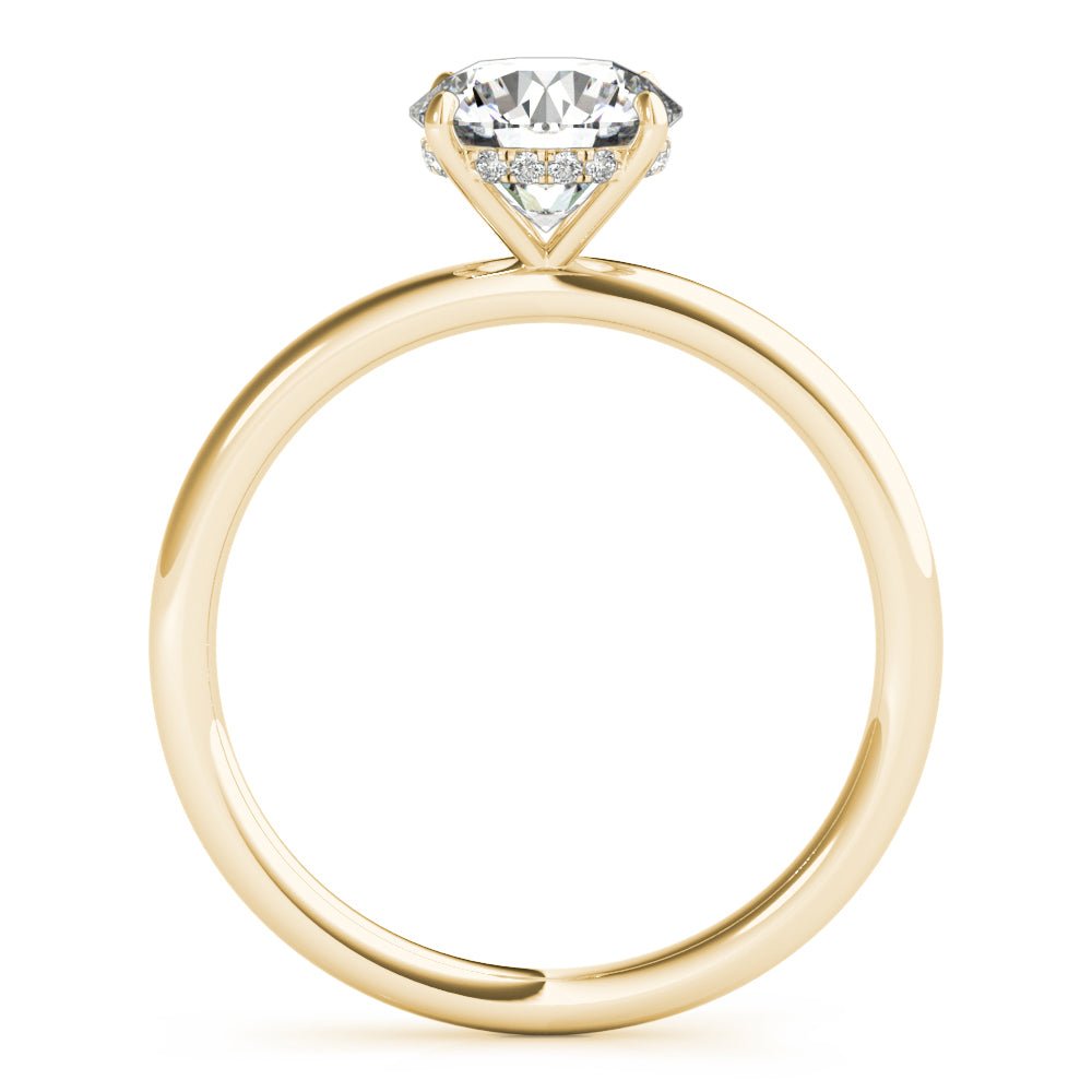 LUX-51159-E Round Brilliant Cut Hidden Halo Solitaire Engagement Ring Luxury Diamonds