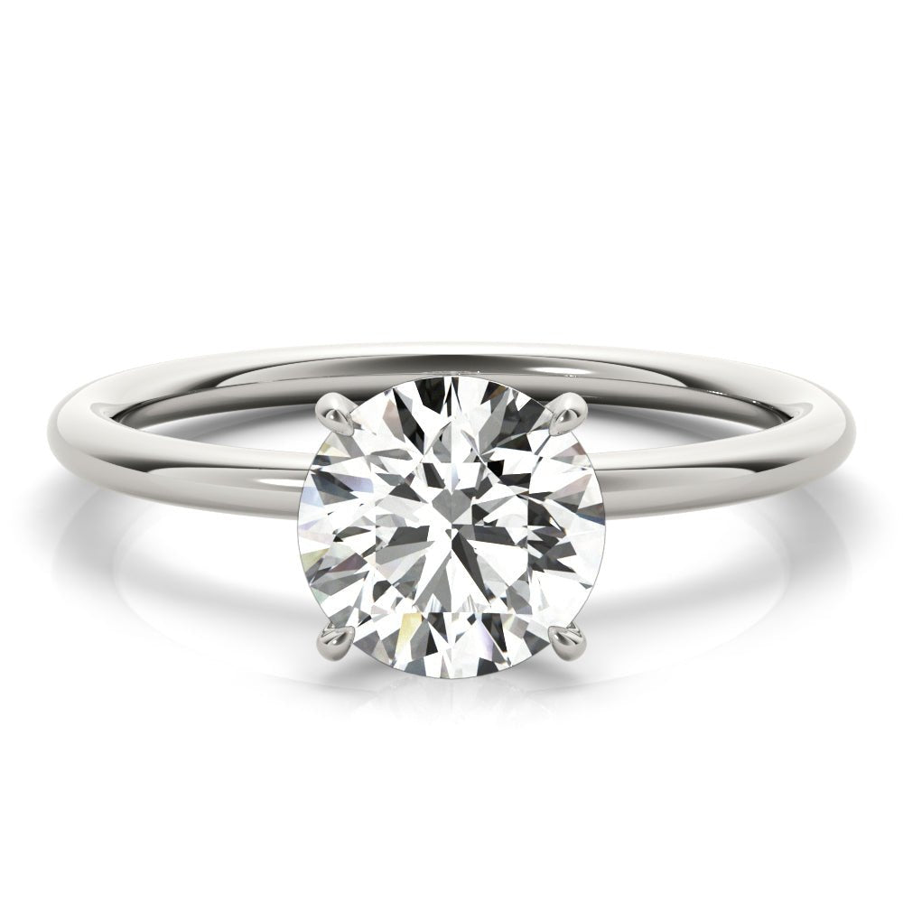 LUX-51159-E Round Brilliant Cut Hidden Halo Solitaire Engagement Ring Luxury Diamonds