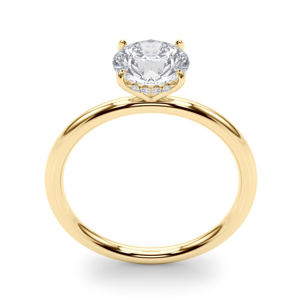 LUX-51159-E Round Brilliant Cut Hidden Halo Solitaire Engagement Ring Luxury Diamonds