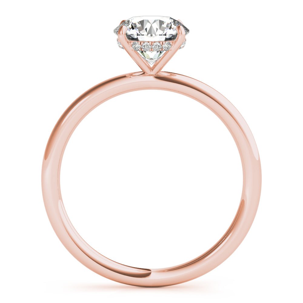 LUX-51159-E Round Brilliant Cut Hidden Halo Solitaire Engagement Ring Luxury Diamonds