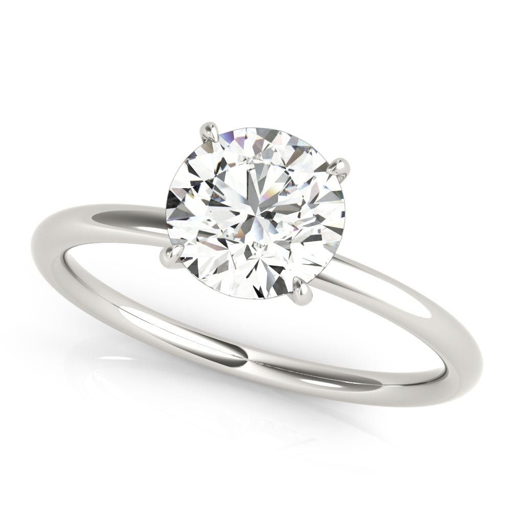 LUX-51159-E Round Brilliant Cut Hidden Halo Solitaire Engagement Ring Luxury Diamonds
