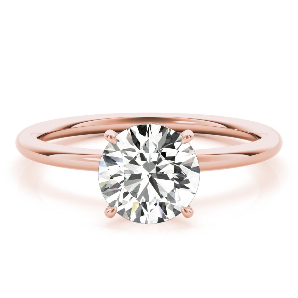 LUX-51159-E Round Brilliant Cut Hidden Halo Solitaire Engagement Ring Luxury Diamonds