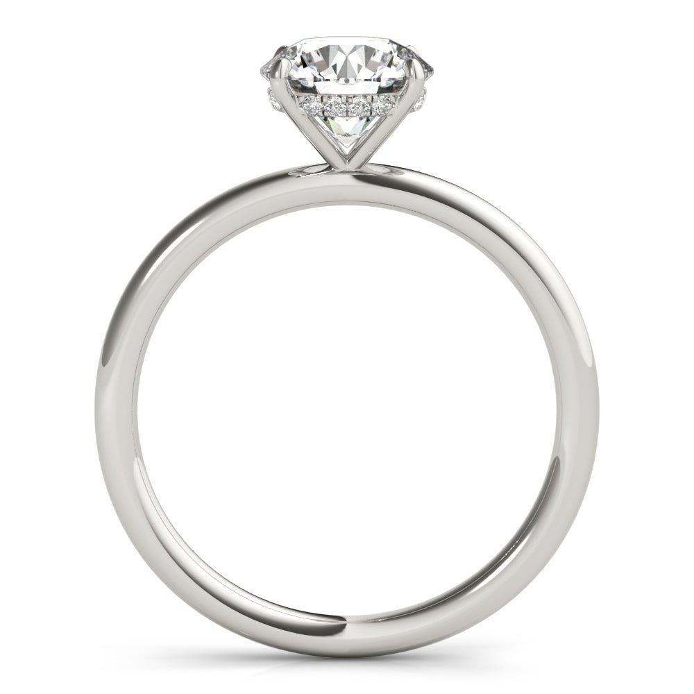 LUX-51159-E Round Brilliant Cut Hidden Halo Solitaire Engagement Ring Luxury Diamonds