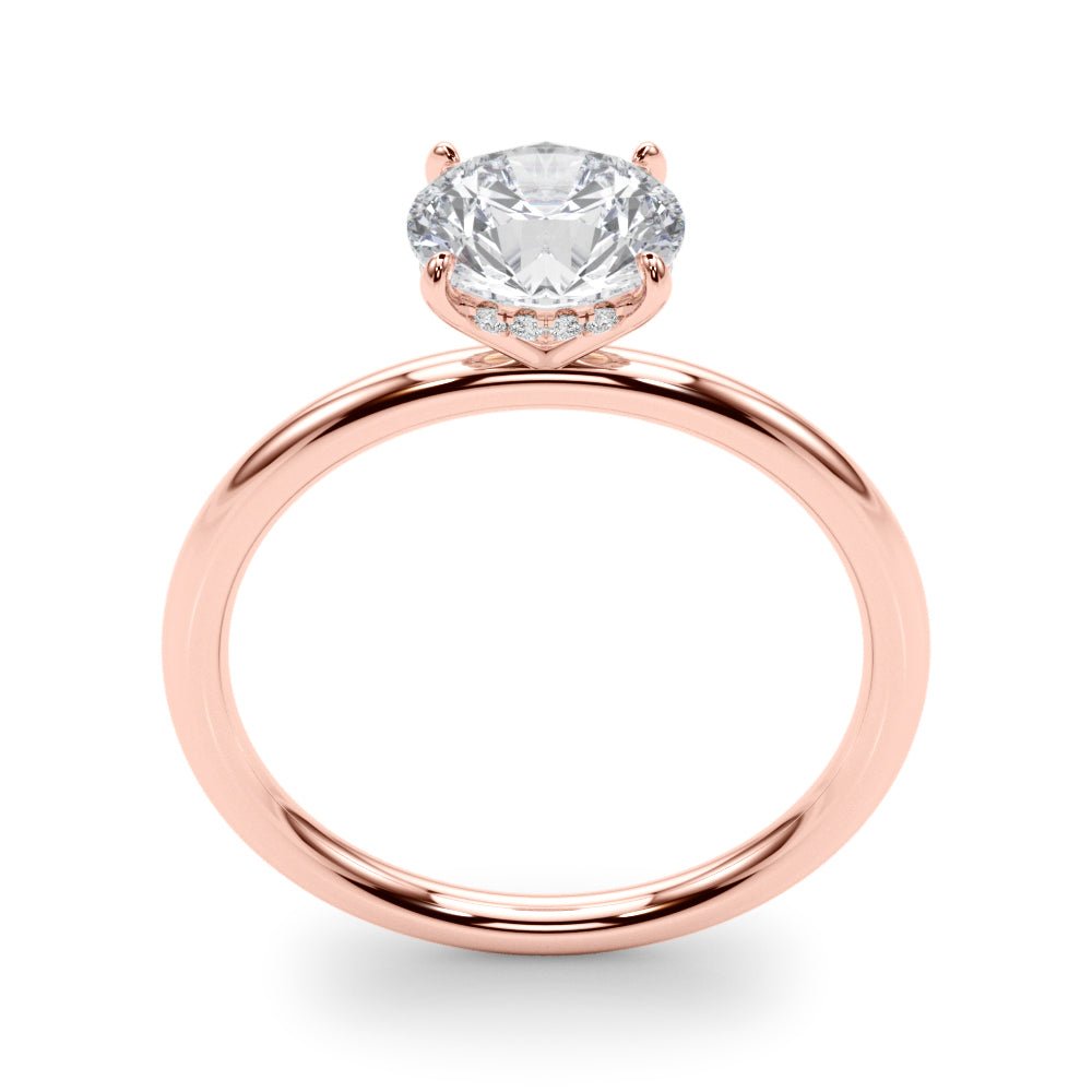 LUX-51159-E Round Brilliant Cut Hidden Halo Solitaire Engagement Ring Luxury Diamonds
