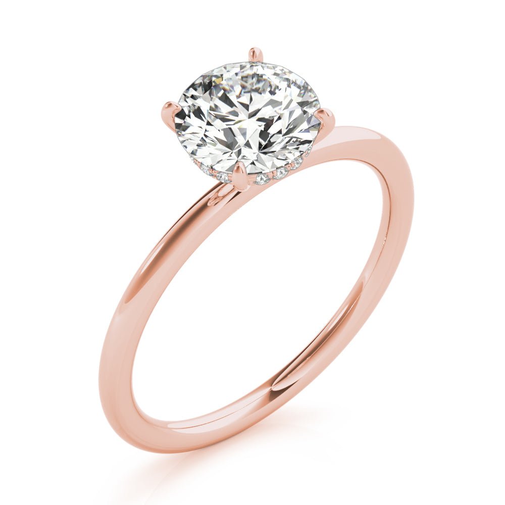 LUX-51159-E Round Brilliant Cut Hidden Halo Solitaire Engagement Ring Luxury Diamonds