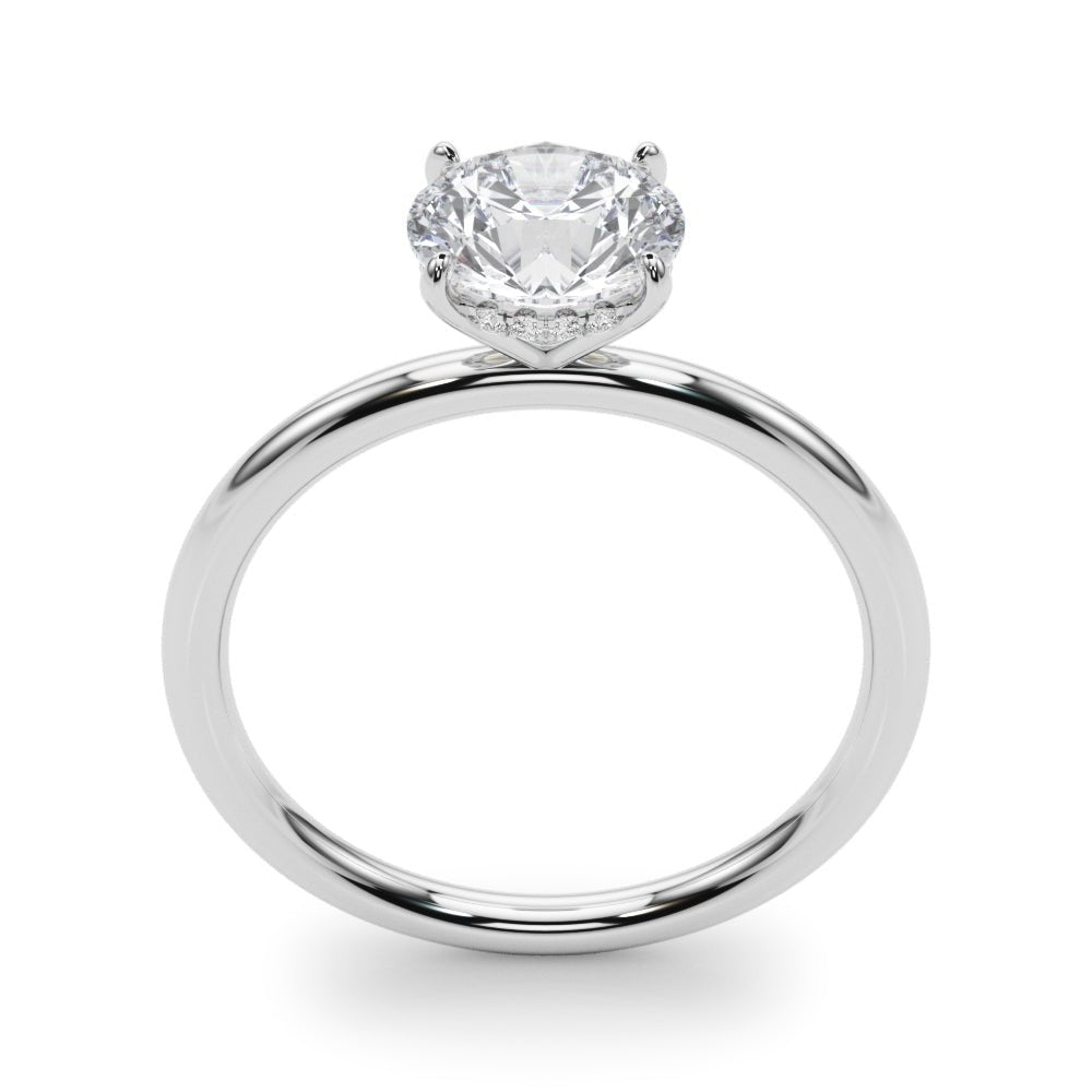 LUX-51159-E Round Brilliant Cut Hidden Halo Solitaire Engagement Ring Luxury Diamonds