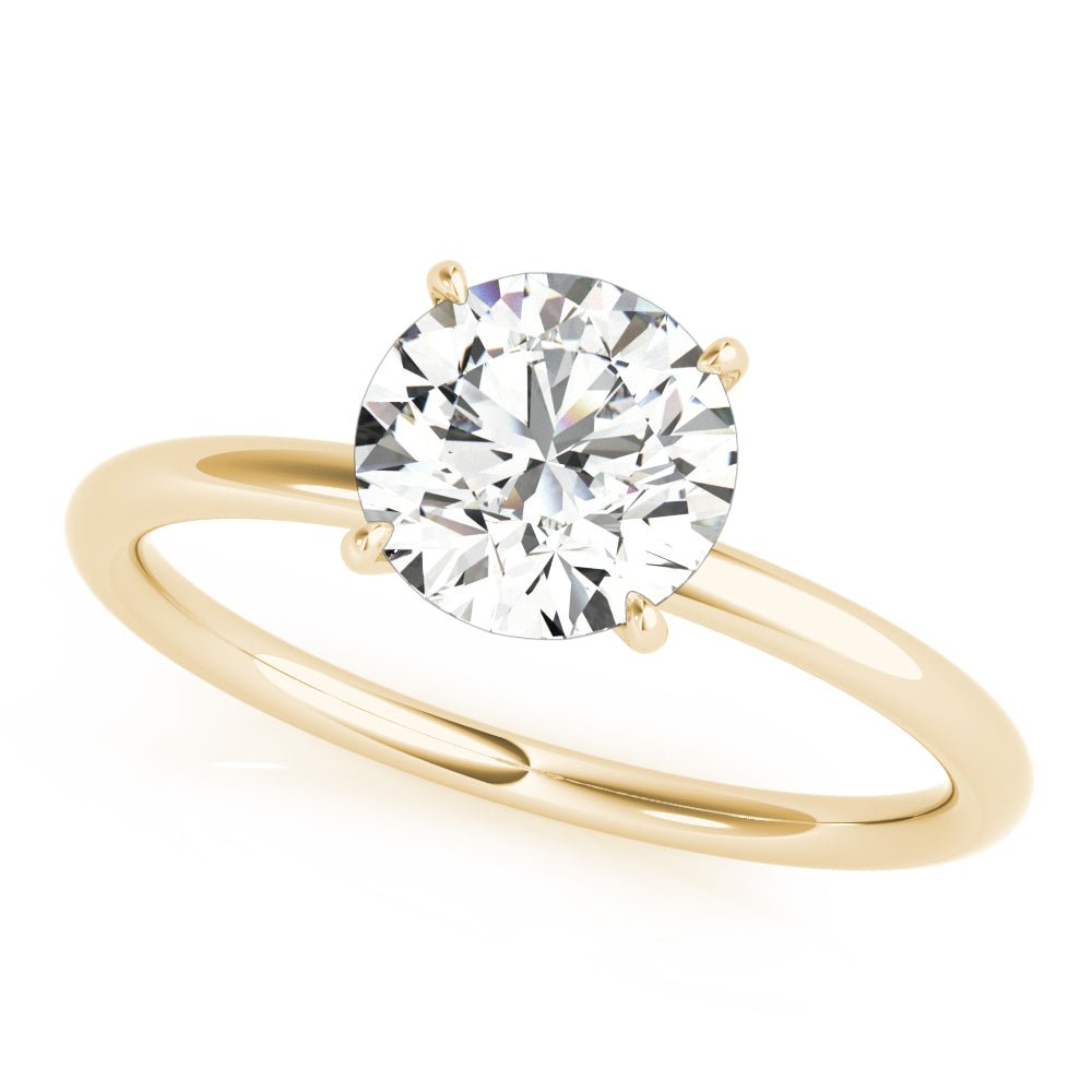 LUX-51159-E Round Brilliant Cut Hidden Halo Solitaire Engagement Ring Luxury Diamonds