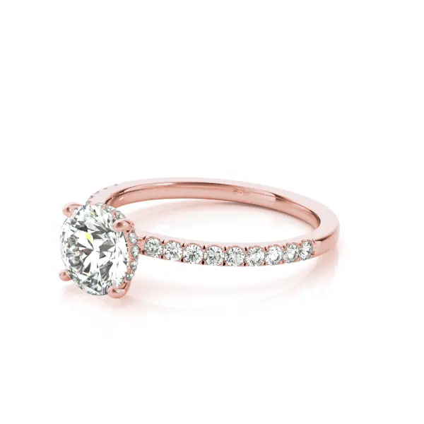 LUX-51160-E Round Brilliant Cut Hidden Halo Pave Engagement Ring Luxury Diamonds
