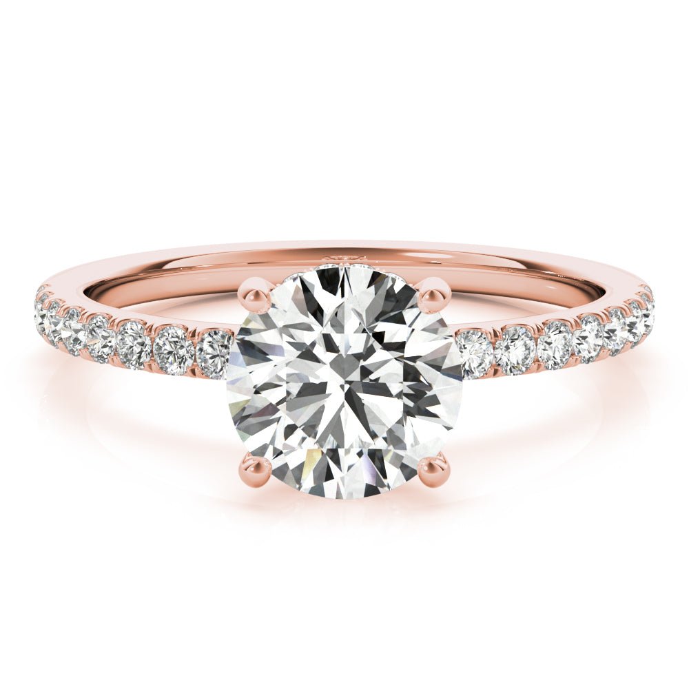 LUX-51160-E Round Brilliant Cut Hidden Halo Pave Engagement Ring Luxury Diamonds