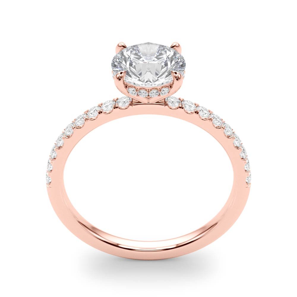 LUX-51160-E Round Brilliant Cut Hidden Halo Pave Engagement Ring Luxury Diamonds