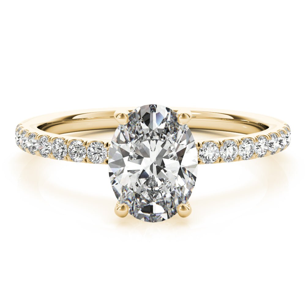 LUX-51162-E Oval Cut Hidden Halo Pave Engagement Ring Luxury Diamonds