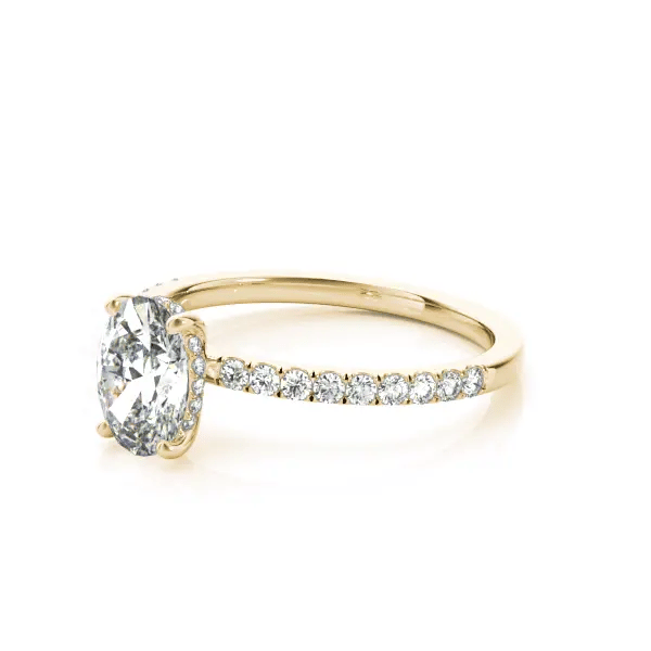LUX-51162-E Oval Cut Hidden Halo Pave Engagement Ring Luxury Diamonds