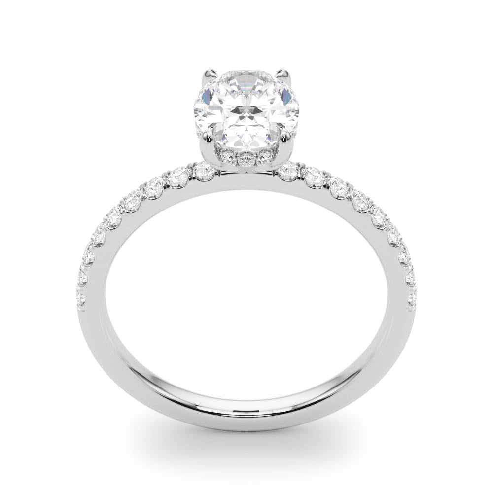 LUX-51162-E Oval Cut Hidden Halo Pave Engagement Ring Luxury Diamonds