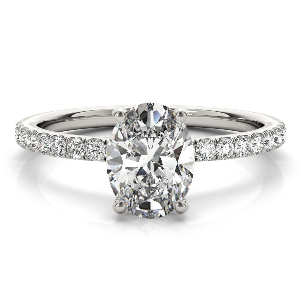LUX-51162-E Oval Cut Hidden Halo Pave Engagement Ring Luxury Diamonds