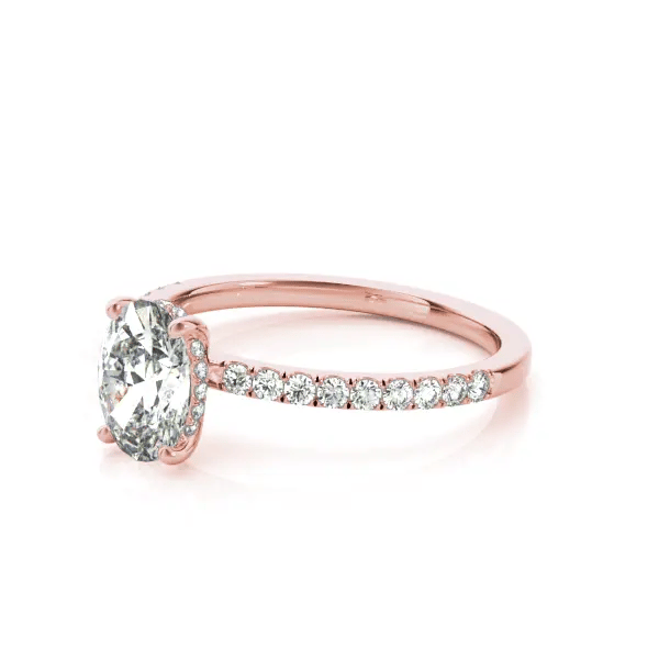 LUX-51162-E Oval Cut Hidden Halo Pave Engagement Ring Luxury Diamonds