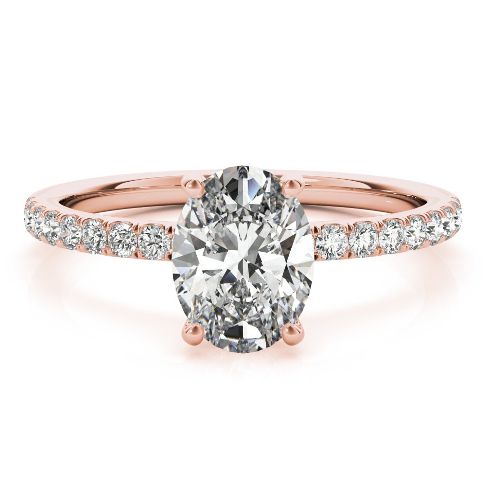 LUX-51162-E Oval Cut Hidden Halo Pave Engagement Ring Luxury Diamonds