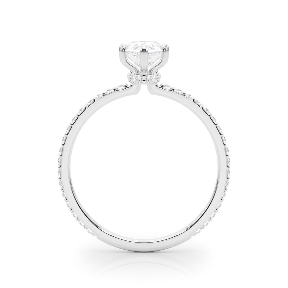 LUX-85296 Pear Shape Pave Engagement Ring With a Diamond Collar Luxury Diamonds