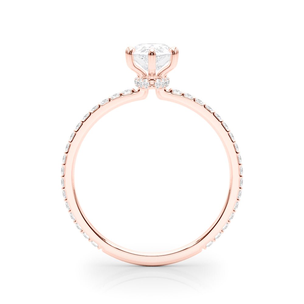 LUX-85296 Pear Shape Pave Engagement Ring With a Diamond Collar Luxury Diamonds