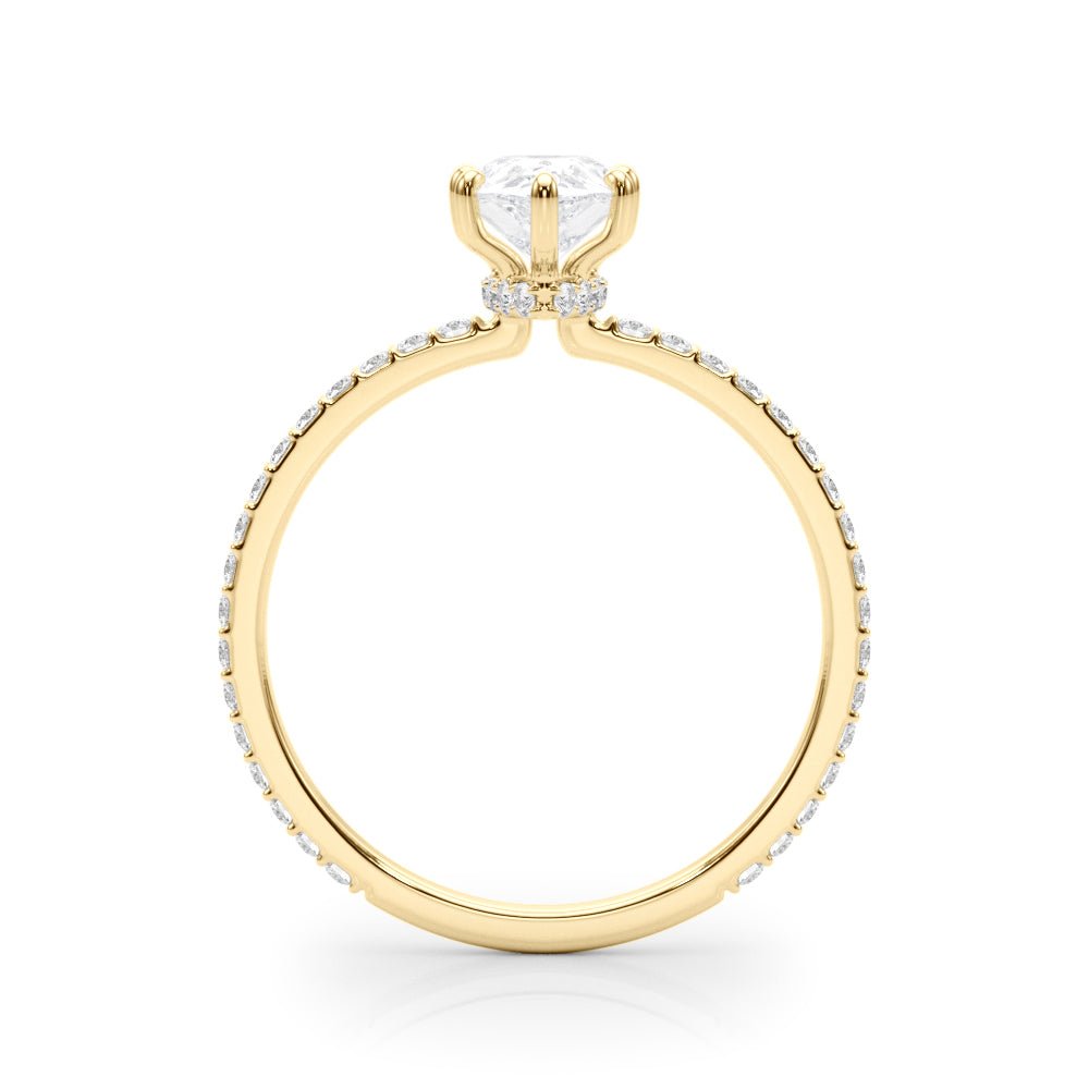 LUX-85296 Pear Shape Pave Engagement Ring With a Diamond Collar Luxury Diamonds