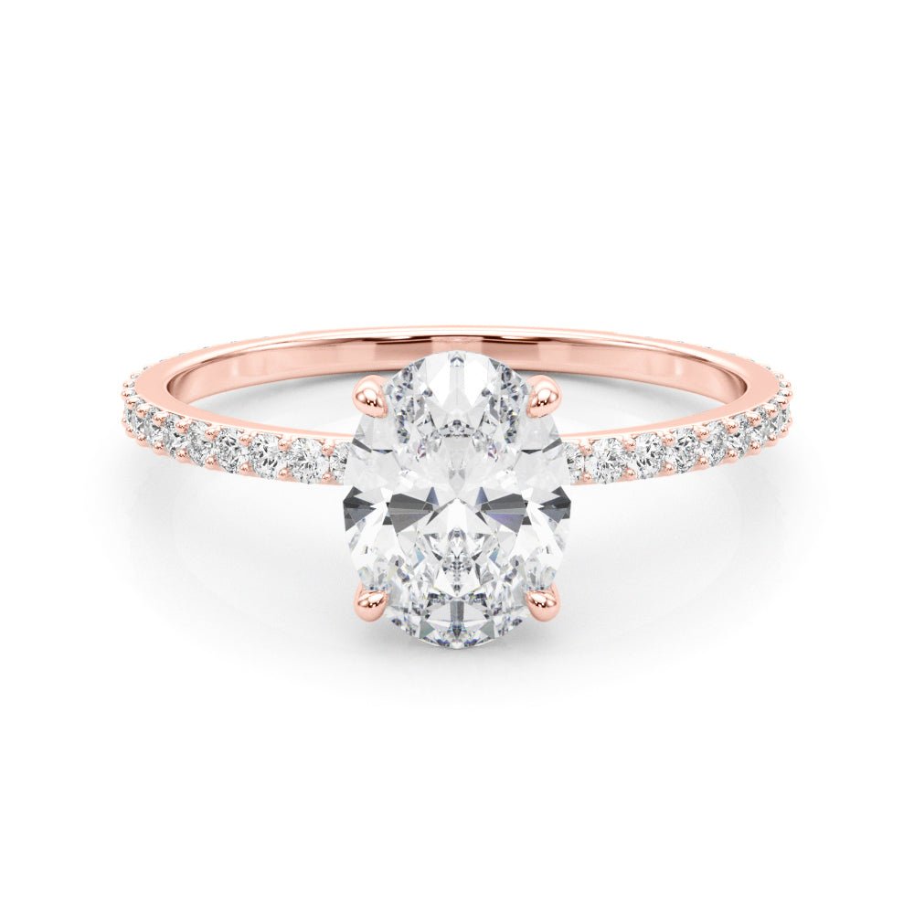 LUX-85297 Oval Cut Pave Engagement Ring With a Diamond Collar Luxury Diamonds