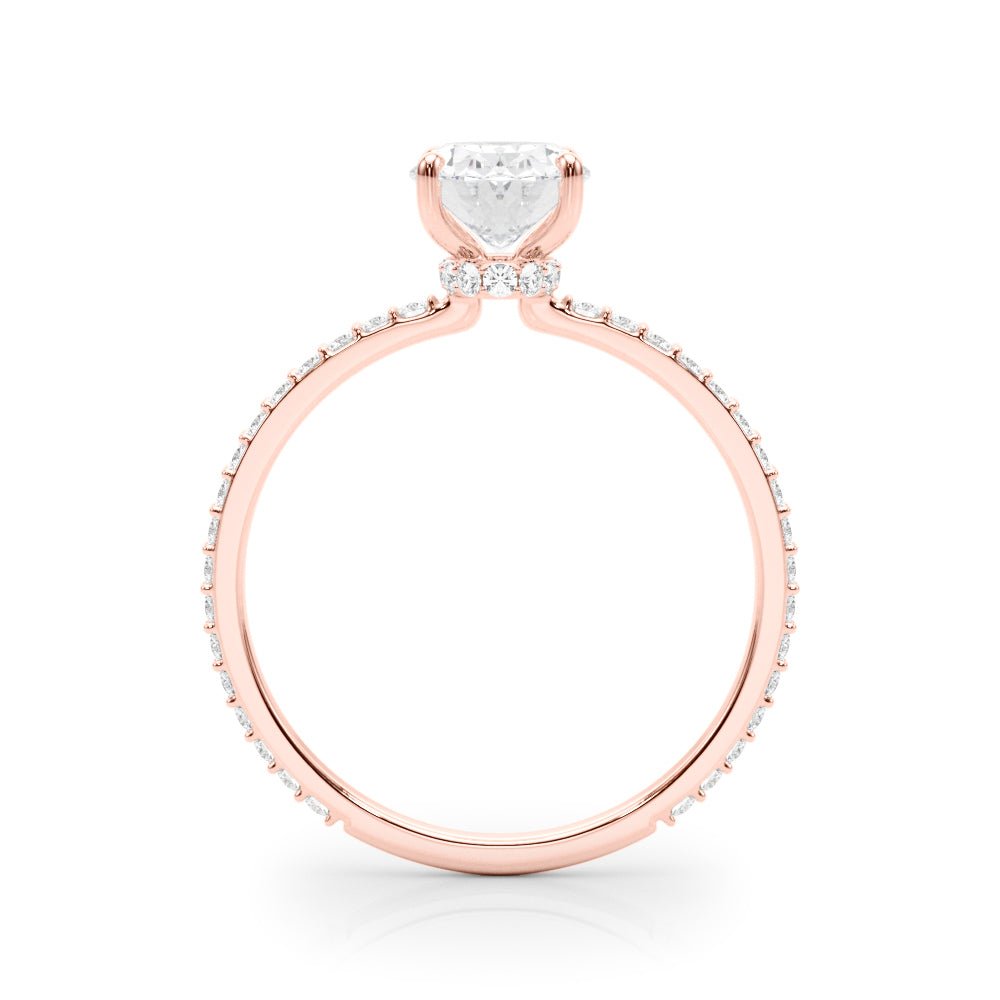 LUX-85297 Oval Cut Pave Engagement Ring With a Diamond Collar Luxury Diamonds
