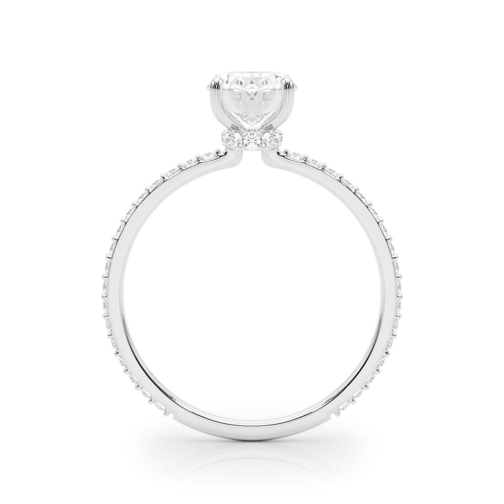 LUX-85297 Oval Cut Pave Engagement Ring With a Diamond Collar Luxury Diamonds